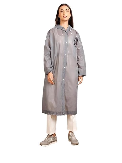 Eco-Friendly EVA Poncho Raincoat for Men & Women, Lightweight Waterproof Coat with Hood, Adjustable Drawstring, Button Closure Reusable & Durable Outdoor Rainwear-image-24