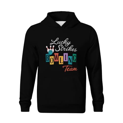 Kids Funny Bowling Team Fun Bowler Vintage Boys Girls Lightweight Kangaroo Pocket Fleece Hoodies2