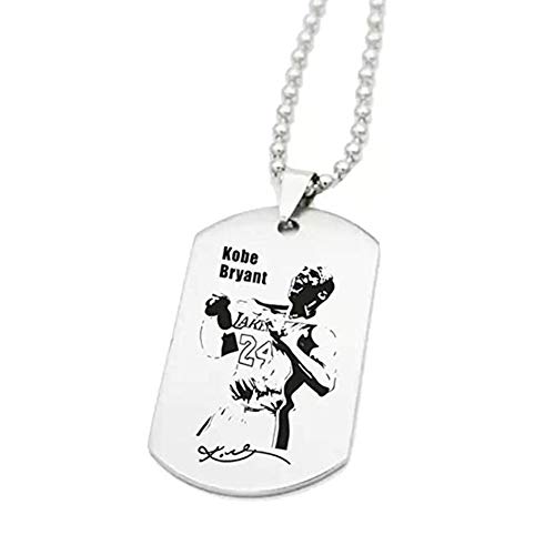 Titanium steel chain Stainless Steel Basketball Star Memorial Souvenir ko-be br-yant Army Tag Charm Pendant Necklace (Holding a jacket)