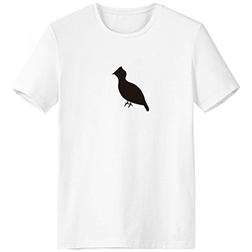 T-shirt blanc animal Grouse noir homme col équipage en coton léger XL
