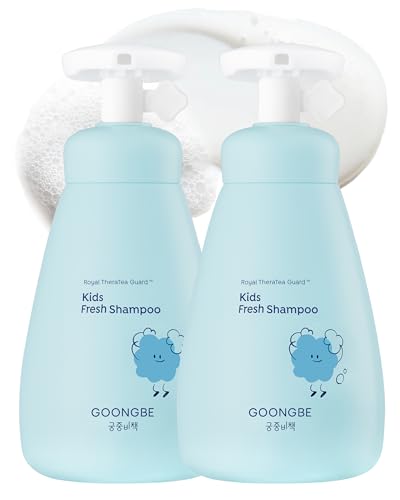 GOONGBE Kids' Fresh Shampoo - Korean Kids Scalp Purifying Shampoo - Gentle Deep Cleansing for Oily, Smelly Scalps - Low pH &amp; Silicone-Free Formula - Allergen Free Scent, 10.1 fl.oz. 2 Pack
