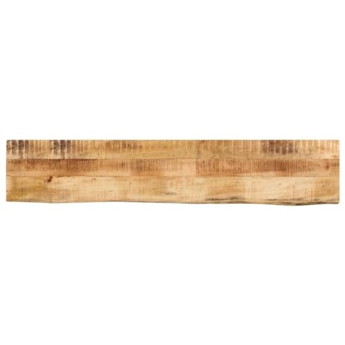 vidaXL Tischplatte, Holzplatte für Tisch Esstisch Couchtisch, Massivholzplatte Baumkante, Ersatztischplatte, 140x30x2,5cm Massivholz Raues Mangoholz