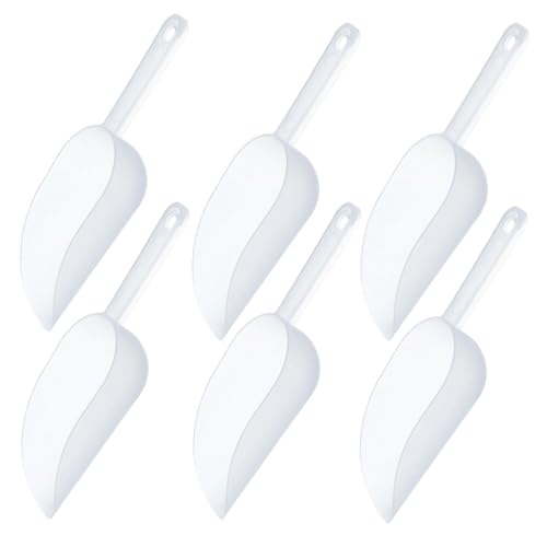 6pcs Scoop, Sweet Scoops, Multipurpose Scoops for Food, Clear Reusable Scoops for Kitchen Bar Popcorn Flour Candy Coffee Beans Sweet Feed Pet Dog Food Storage Container Scoops Set