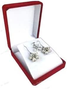 RJ Displays 6-Pack Black Velvet Jewelry Boxes - Flocked Velour Necklace & Earring Gift Packaging