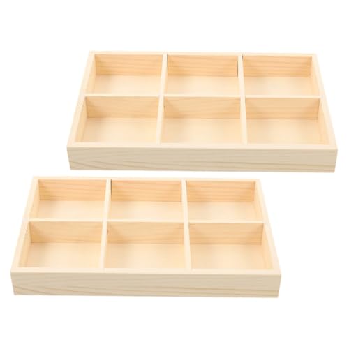 TOPPERFUN 6cuadrícula Caja Divisoria De Almacenamiento Organizador De Madera Rejilla Diseño Minimalista