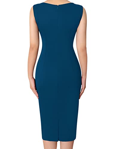 Image of VFSHOW Womens Front Zipper Work Business Office Bodycon Dress Elegant Professional Career Church Party Pencil Sheath Dress