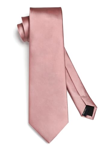 Image of Enlision Mens Ties Solid Color Satin Necktie Ties for men Handkerchief Cufflinks Pocket Squares for Wedding