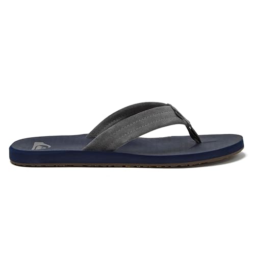 Image of Quiksilver Carver Suede Flip Flops for Men, Arch Support Athletic Mens Sandals, Thong Mens Slides