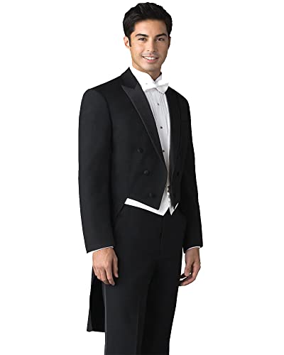 Men's Slim Fit Full Dress Black Tailcoat Tuxedo