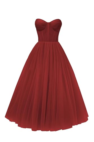 Tvuyet Sleek Sleeveless Prom Dresses Corset Tea Length Short Quinceanera