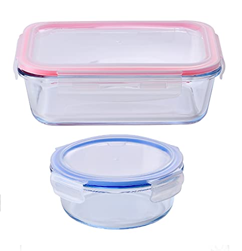 Recipientes Herméticos Para Transporte De Alimentos, De 1 Litro Y De 620 Ml. En Oferta United Colors Of Benetton. Recipientes Herméticos Para Transporte De Alimentos, De 1 Litro Y De 620 Ml, Borosilicato, Azul/Rojo, 1 Rectangular + 1 Circular