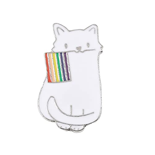 LGBT Rainbow Flag Goose Enamel Pin Badge Cute Animals Frog Cat with Rainbow Flag Gay Pride Brooches Pin Jewelry for Clothing Backpack Hat Decoration
