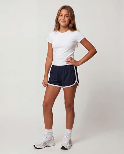 Image of Real Essentials 5 Pack: Girls' Dry-Fit Athletic Dolphin Shorts for Youth Kids Teens Running Gym Sports (Ages 4-16)