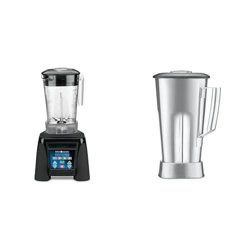 Bundle of Waring Commercial MX1300XTXP Blender with 4 recipe programable LCD Display and a 48 oz BPA Free