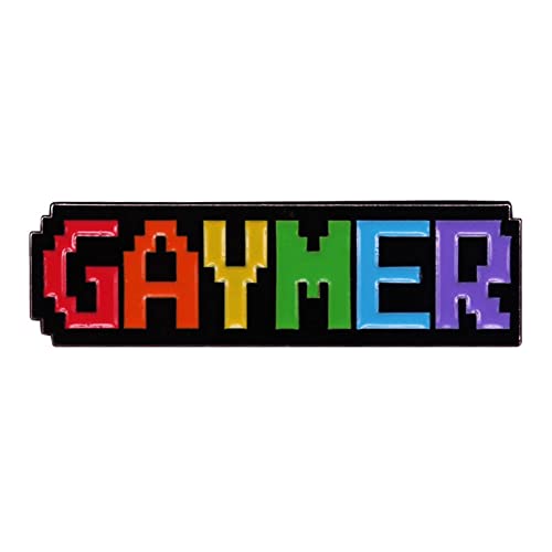Image of Gaymer Enamel Pin LGBTQ Pride Gay Rainbow Lapel Pins Backpacks Brooches on Clothes Brooch Jewelry for Backpacks Badges Hats Bags for Women Girls Kids Gift Accessories
