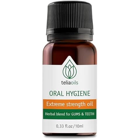 Teliaoils Herbal Blend for Teeth & Gums - Extreme Strength Oral Hygiene Oil- 100% Natural Deep Cleansing Mouthwash/Liquid Toothpaste/Herbal Breath Freshener- Fluoride Free Oral Discomforts - 10ml Cover