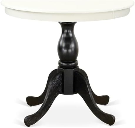 East West Furniture 36-inch Round Mahogany Pedestal Dining Table – Antique Style Kitchen Table For Small Spaces