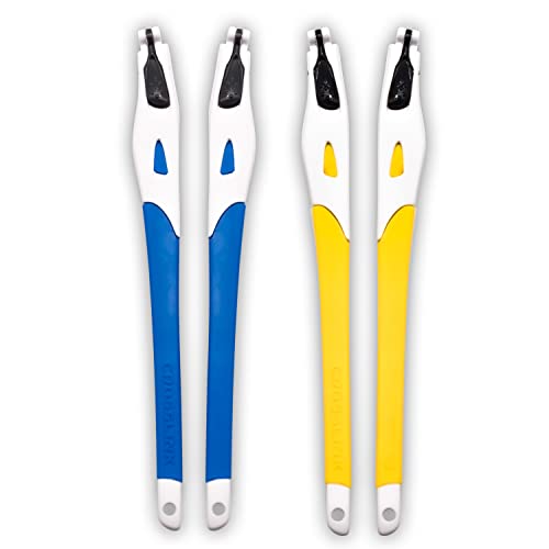Pieds de cadre blanc Oakleys Crosslink avec caoutchouc bleu jaune pour un maintien antiglisse