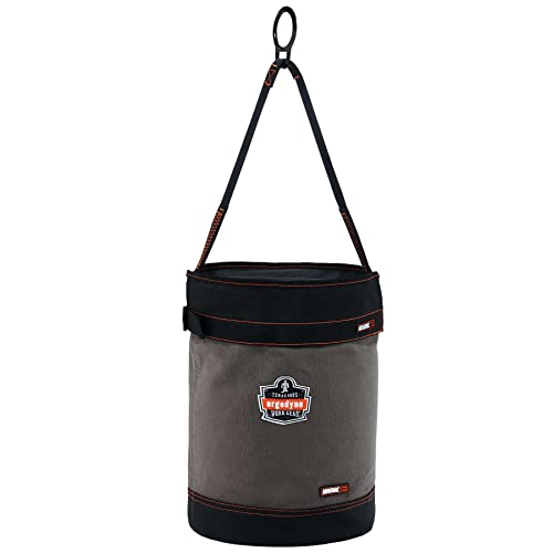 Ergodyne Arsenal 5960T Large Canvas Tool Bucket with Cover and Attachment Rings, Gray