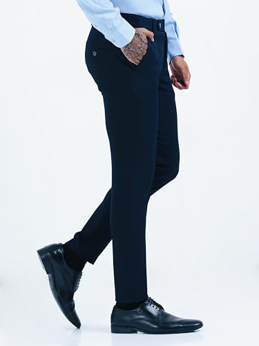 Image of Mc Henry Men's Techno Flex 2inch-Waist Expandable Wrinkle Free Slim Fit 4 Way Lycra for Elite and Luxurious Formal /Casual Trousers