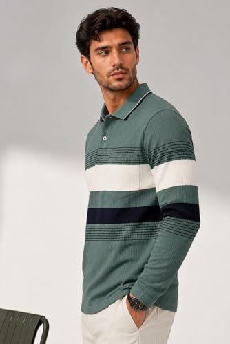 Image of SANE ORIGINALS Full Sleeves Textured Polo Tshirt for Men with Pocket || Long Sleeves Collar and Pocket T-Shirt for Men