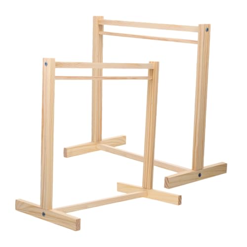 NUOLUX 2個 娃娃衣架 木製ドール用服掛けラック ドールハウス家具 衣類整理用 衣装ディスプレイ おもちゃ収納用耐久性ウッド素材