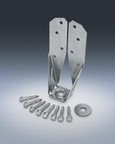 Simpson Strong-Tie DTT2SS DTT Stainless-Steel Deck Tension Tie for 2X Including 1-1/2 Inch Strong Drive SDS Screws, 14 Gauge Deck and Fence Connector (Each)
