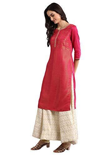 Image of Aurelia Women's Rayon Regular Fit Solid Regular Kurta