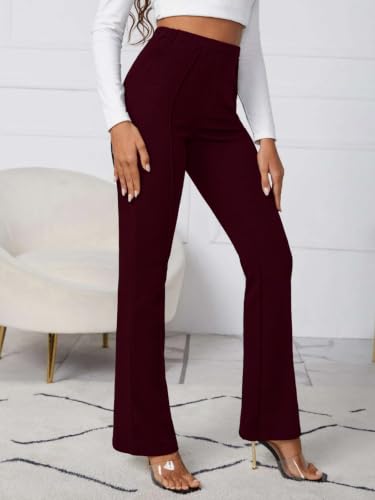 Image of Leriya Fashion Women's Yoga Dress Pants Stratchable Work Slacks Business Casual Office Straight Leg /Bootcut Elastic Waist Trouser for Women