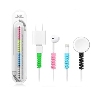 مجموعة حماية كابل 4 قطع لأجهزة آيفون/ماك بوك (متعددة الألوان) من البولي بروبيلين