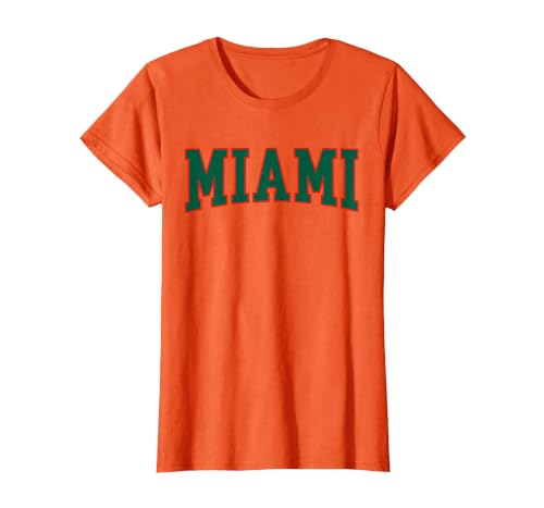 Miami - Throwback Design Print - Classic T-Shirt, Women, Orange, Large