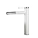 Fapully Contemporary Bathroom Sink Faucet with Rotating Spout 11.8 inch Tall Vessel Sink Faucet,Chrome & White