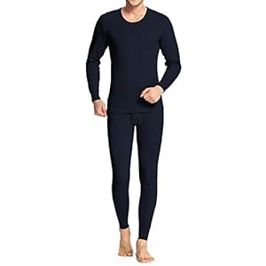 iWoo Men’s Thermal Underwear Set Long Johns Ultra Soft Lightweight Thin Base Layer Tops & Bottoms Leggings Pants