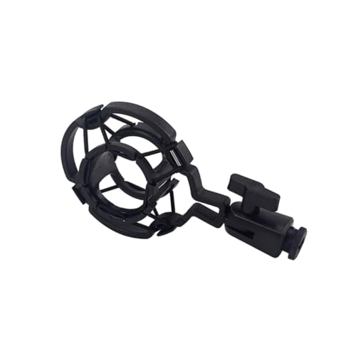VANZACK Microphone Clip Mount Holder for Large Diaphragm Recording Angle Bracket Durable Plastic Design for Voice Services and Radio Black