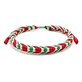 LAMIBEE Lebanon Flag Bracelet, Country Proud, Country Flag Color Tibetan Wrist Wrap Bracelet, Amulet and Boho Style Rope Bracelet and Bangles for Women, Men, Surfer String Thread Bracelets (Lebanon)