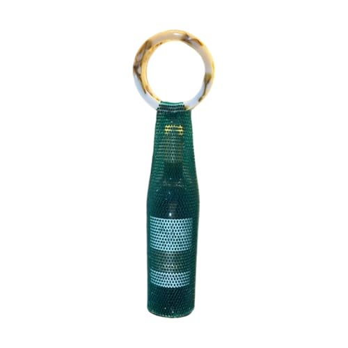 Sac à main tissé à la main vert anti-renversement avec compartiments pour bouteilles