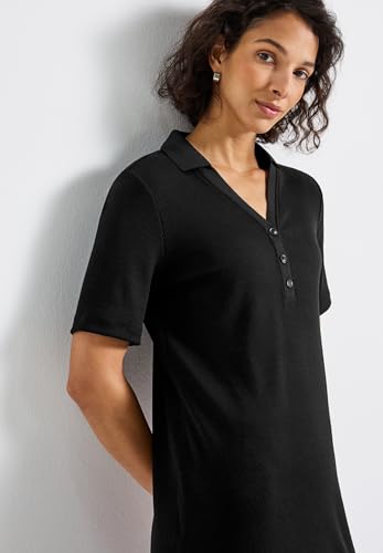 Street One Damen Polokleid mit Rippstruktur