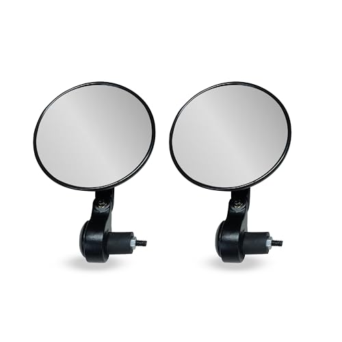 Image of Handle bar Mirror Bar End Rear View For Jawa all Models (Handlebar Mirror Round)