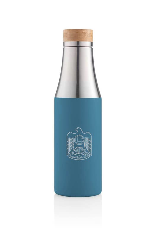 ROVATTIUAE Logo Printed Pola Breda Stainless Steel Water Bottle 560 ml (Blue)| Water Bottle | Steel Bottle | Water Bottle 560 ml