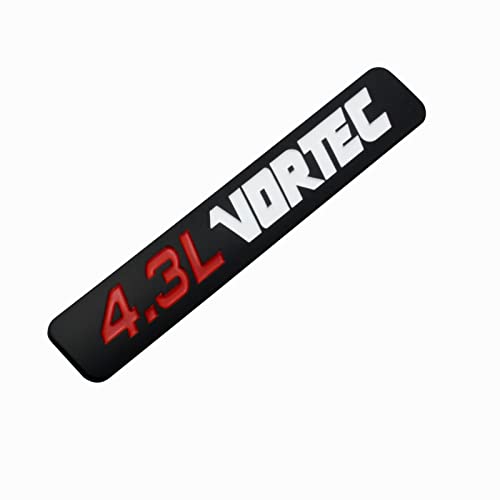 Image of 2pcs 4.3L VORTEC Emblem Badge for Colorado Sierra Silverado 1500 2500HD (Black Red White)