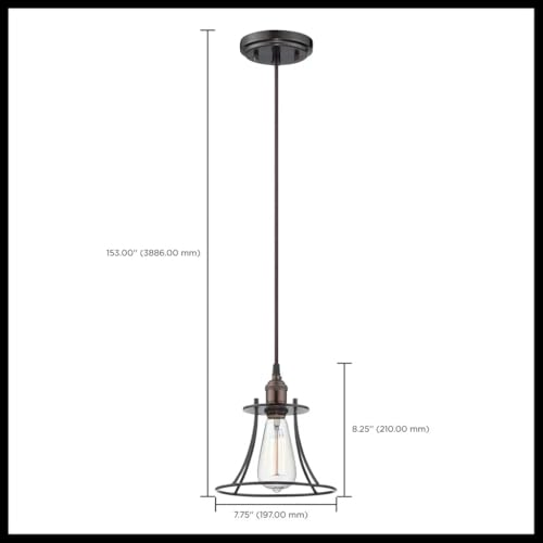 Image of Nuvo Lighting 60 /5401 Vintage Incandescent One Light Pendant Closed Cage Narrow Opening Polished Nickel