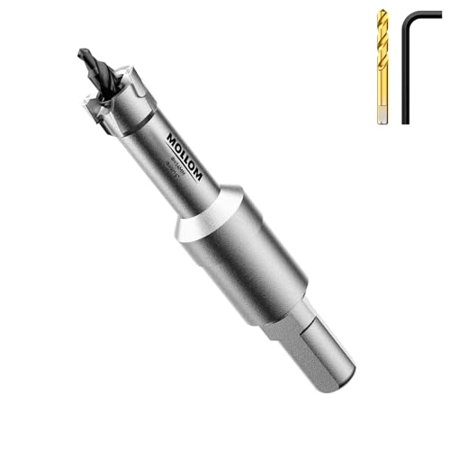 Mollom 9/16" (14mm) Heavy Duty Carbide Hole Saw with 2 Pilot Bits