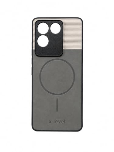 Image of Bintage 2in1 Hard Slim Back Case | Soft Border Camera Protect | Dual PU Leather Finish Back Cover Compatible for IQoo Z7 Pro 5G - White & Grey