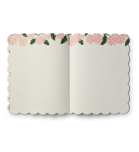 Cuaderno escolar 2026-2027 de hortensia rosa con agenda de citas y costuras para clases 6