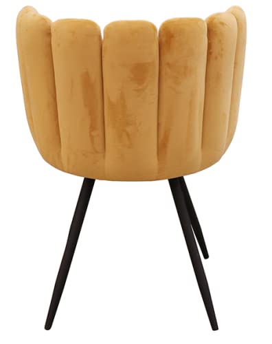 LOT DE 2 CHAISES ARIEL VELOURS JAUNE M2 - vue 7