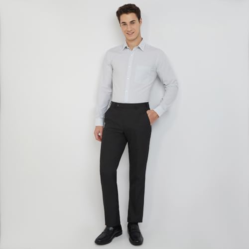 Image of Raymond Men's Pure Cotton Stripe Pattern Slim Fit Semi Cutaway Collar Full Sleeve Formal Shirt