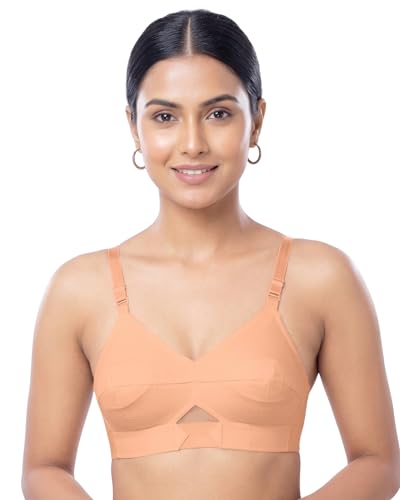 Image of Brida Sajini Women's Cotton Round Stitch Bra | Full Coverage | Single Layered | Non-Padded | Wireless | Saree Bra for Heavy Bust | Daily Use | Combo