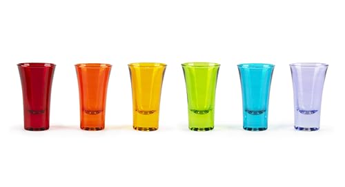 Excelsa Sorrento Set 6 Bicchierini da Liquore in Vetro Multicolore, 57 ml