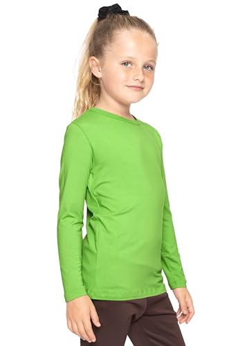 Image of Shirts for Girls Long Sleeve Crew Neck Top, Hoodie or 3 /4 Sleeve Soft Stretch Kids Lightweight Size 2-16