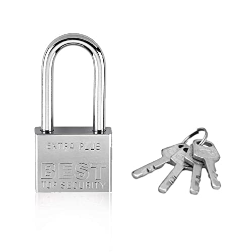 Cadenas de sécurité, Cadenas à clé Cadenas à Anse Longue 40 mm pour Casier de Gym Abri de Jardin Garage Clôture